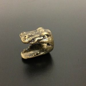 Bronze Croc Bite Statement Ring