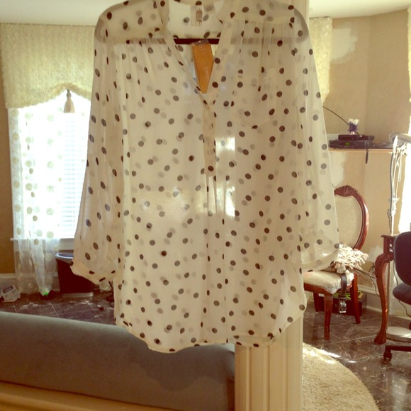 Shear polka dot blouse *markdown*