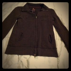 Brown zip-up Hollister sweater
