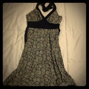 Black and white floral print dress