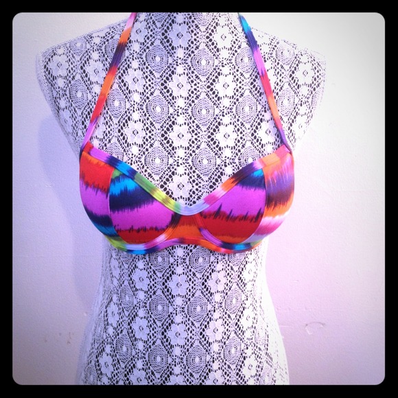 RESERVED! Bright hot bathing suit top & bottom