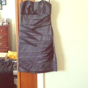 Grey strapless short dress by BCX.