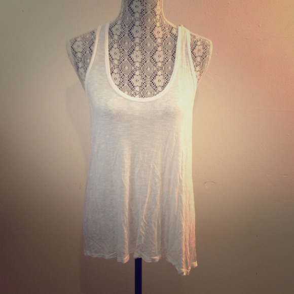 Comfy white tank top with racer back