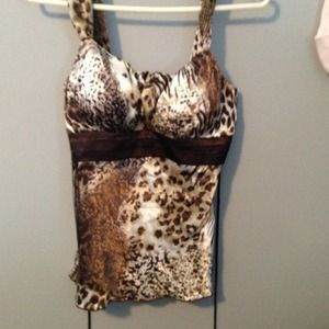 🌀Traded🌀Silky animal print tank