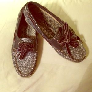 Sperry top sider! Grey sparkly shoes!