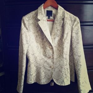 Tan Limited Blazer with gold button detailing.