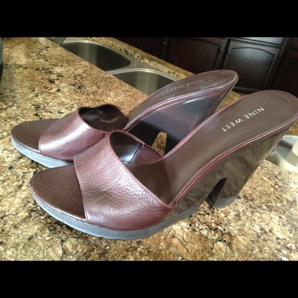Brown Leather Wedge