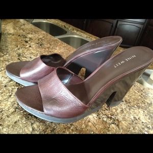 Brown Leather Wedge