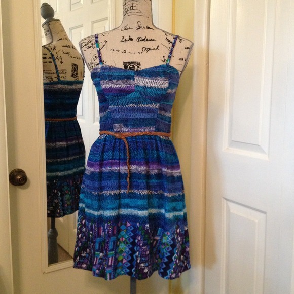 Multi color print dress