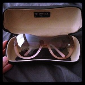 Cute baby pink and ombré Chanel sunglasses.