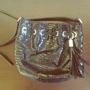 Michael Kors black python cross body bag