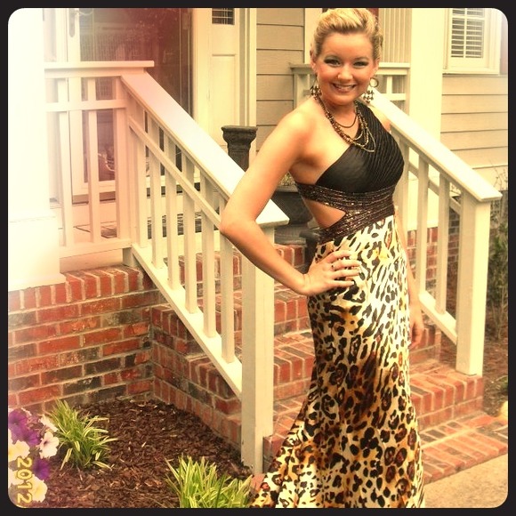 Leopard print prom dress