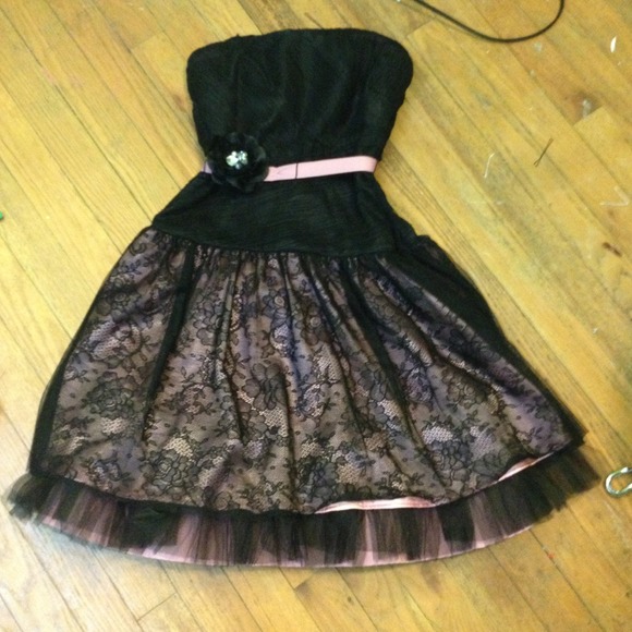 Pink and black pageant/homecoming/prom dress