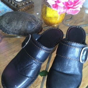 Born all leather clogs