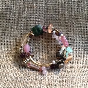 Jeweled memory wire bracelet.