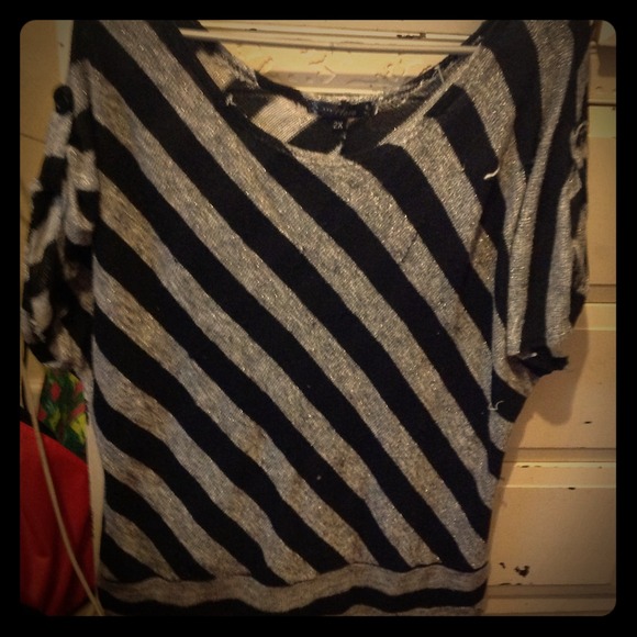 Black and Silver Stripped Shirt