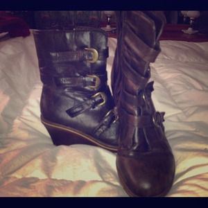 Gently worn wedge boots