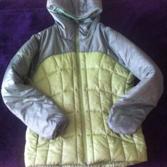 Marmot Medium Lime Green GOOSE DOWN ski jacket.
