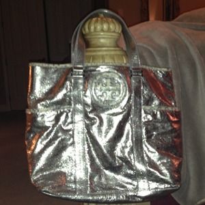 Tory Burch Authentic Silver Tote