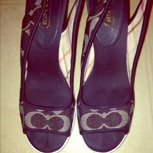 Authentic like new coach denim sandals