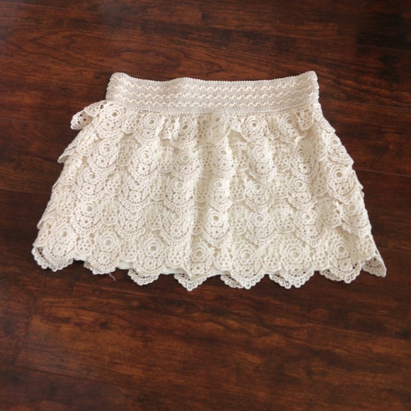Cream crochet skirt
