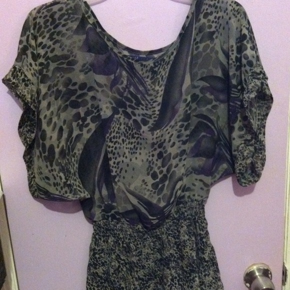 Black & purple leopard shirt