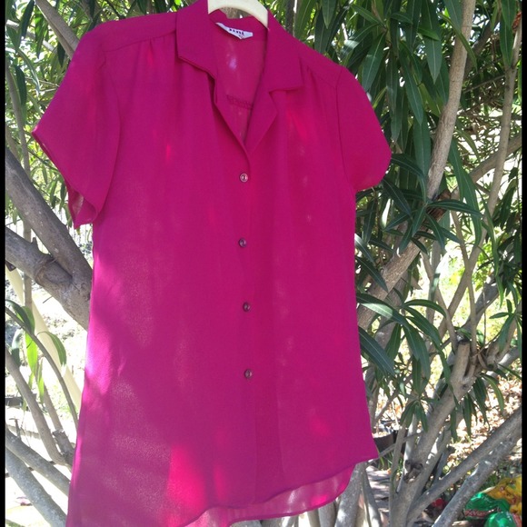 Tops - Vintage Magenta Sheer Blouse