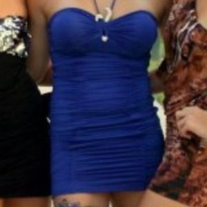 Blue dress with silver jewel