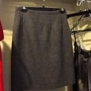 Gray Wool 6p Skirt