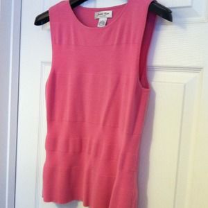 Silk blend banded shell