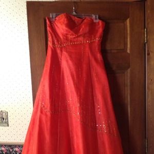 Orange size 4 prom dress