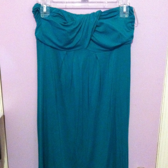 Teal strapless sun dress