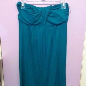 Teal strapless sun dress