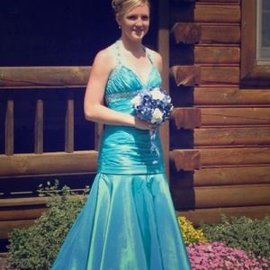 Light blue size 5 prom dress