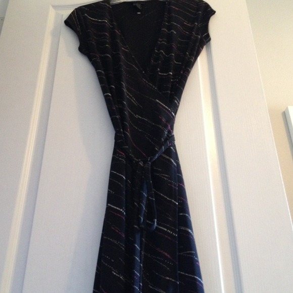 Wrap Dress in Black/Pink/White from The Limited