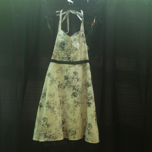 Black & white halter dress