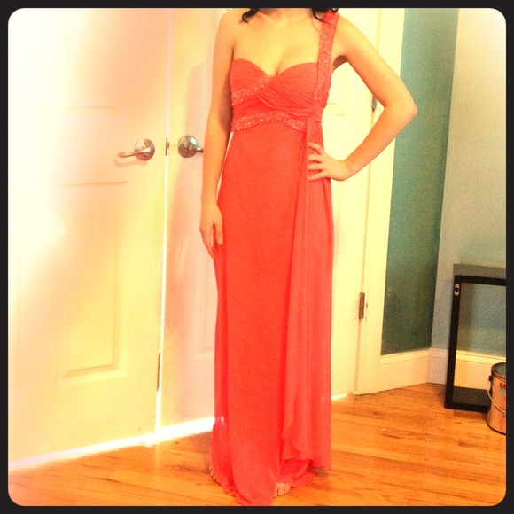 Gorgeous Coral Swarovski Crystal Prom Dress 💎