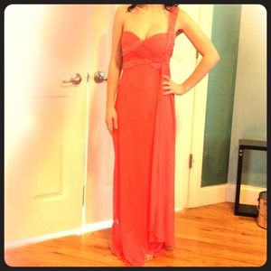 Gorgeous Coral Swarovski Crystal Prom Dress 💎