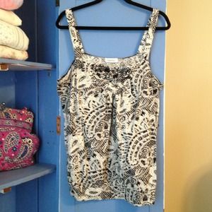 Calvin Klein cotton tank w/banded waist