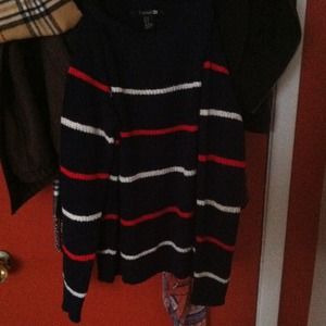 Red, white and blue sweater