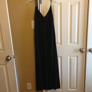 Long black halter dress