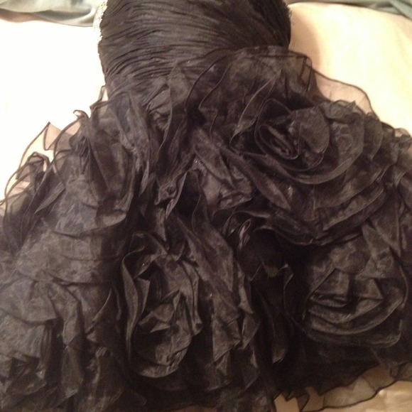 Black Prom Dress with jewels at top - Picture 2 of 4