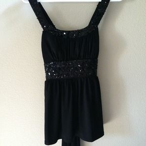 Black sequin top