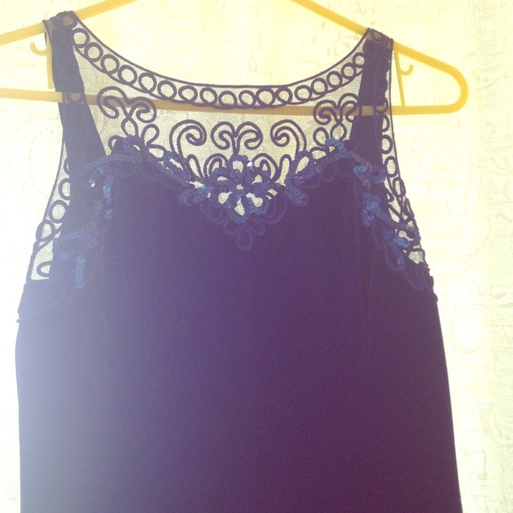 Floor length velvet blue gown