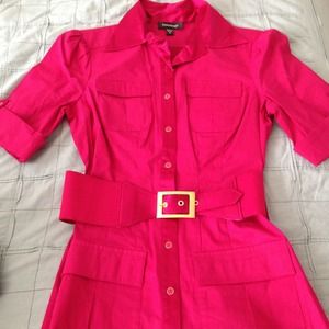Hot pink button up