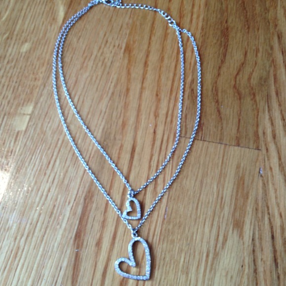 SOLD! Cookie Lee Double Chain/Heart Necklace