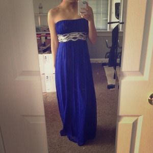 Gorgeous Indigo Chiffon Gown