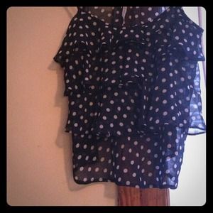 Navy & white Polkadot tank top