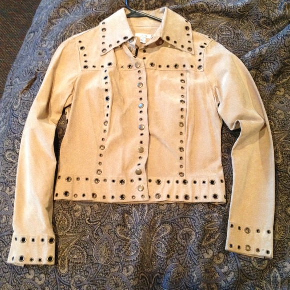 Leather jacket from Cache size small light tan