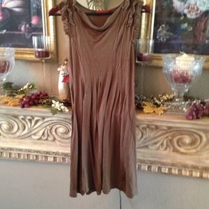 Brown ruffled  Dress Size small
